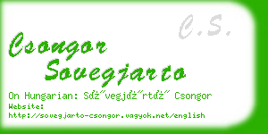 csongor sovegjarto business card